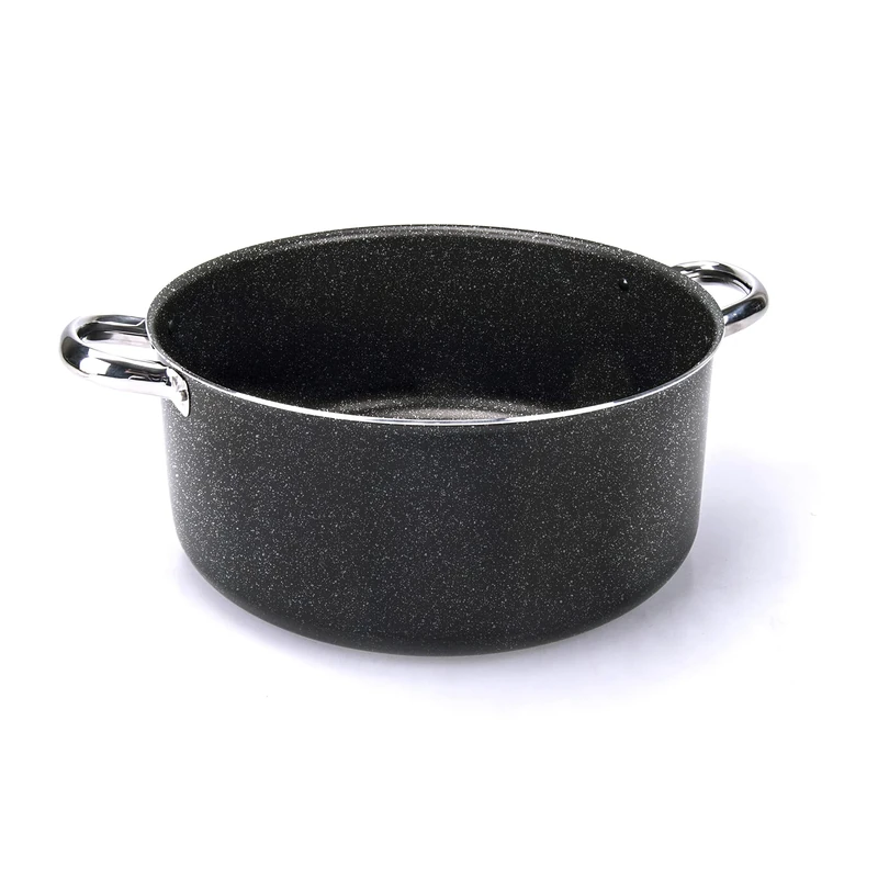 Moneta Etnea Pro 28 cm Stone Effect 2 Handled Casserole Dish Stainless Steel Handles Made in Italy