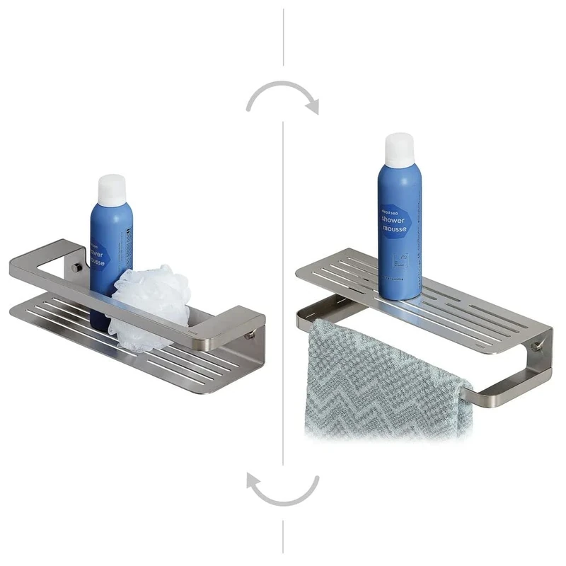 Tiger Shower Basket/Towel Rail, Brushed Stainless Steel, BxHxT: 35 x 7 x 10,6 cm