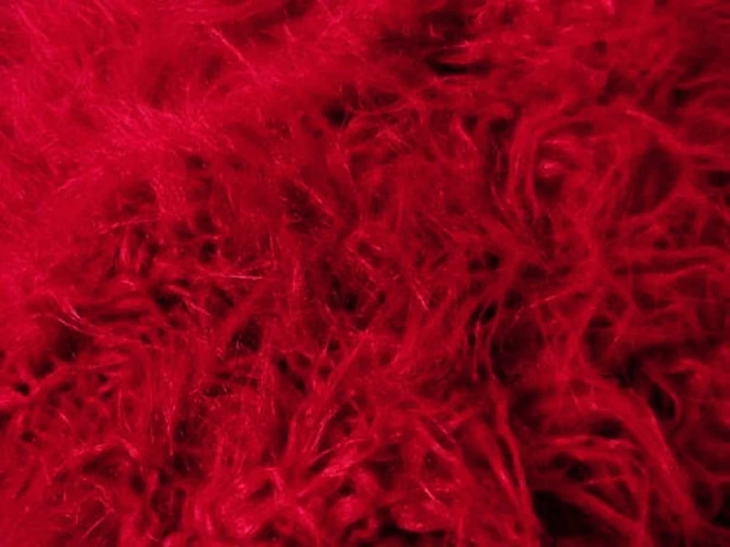 Super Luxury Faux Fur Fabric Material - Long Shaggy RED, 1Mtr - 150cmx100cm