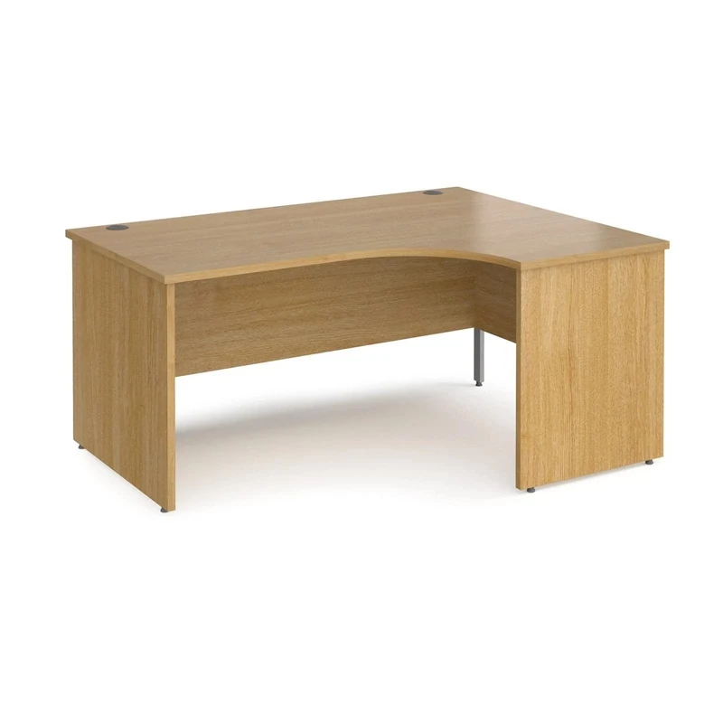 DAMS Maestro 25 Left Right Ergonomic Desk With Panel End Leg, Oak, 160 X 120 Cm - Image 1