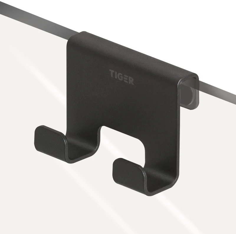 Tiger Caddy, Shower enclosure, Towel hook 6-8 mm, Black, 35x70x50mm