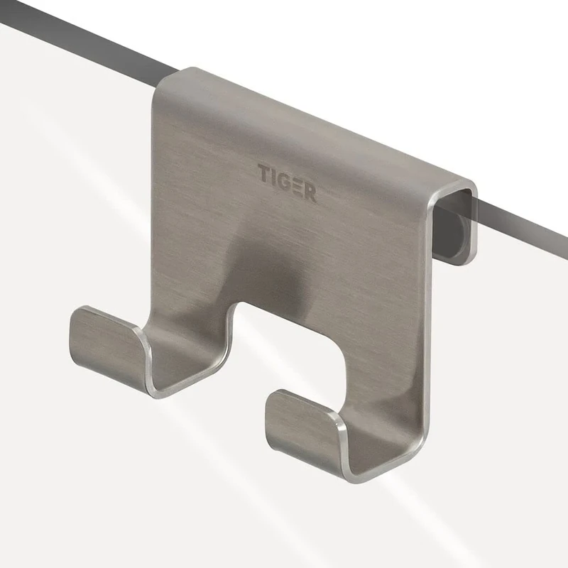 Tiger Caddy, Shower enclosure, Towel hook 6-8 mm, Brushed stainless steel, 35x70x50mm