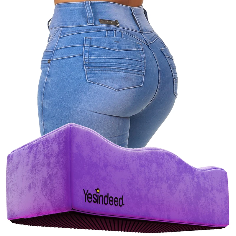 YESINDEED The Original Brazilian Butt Lift Pillow – Dr. Approved for Post Surgery Recovery Seat – BBL Foam Pillow + Cover Bag Firm Support Cushion Butt Support Technology - Purple - Image 1