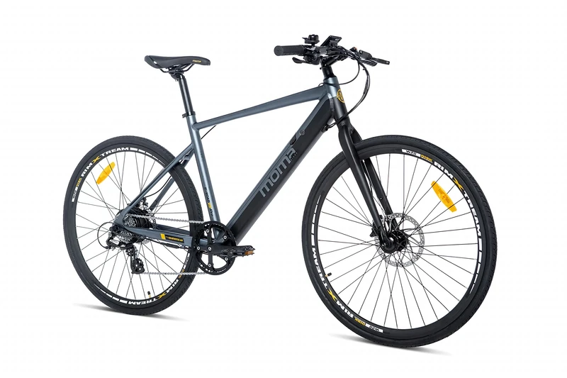 Moma Bikes E-ROAD PRO 28,grey, Aluminum, Full SHIMANOAltus 8 Speeds, Hydraulic Disc Brakes & Integrated Bat. Ion Lithium 36V 10Ah