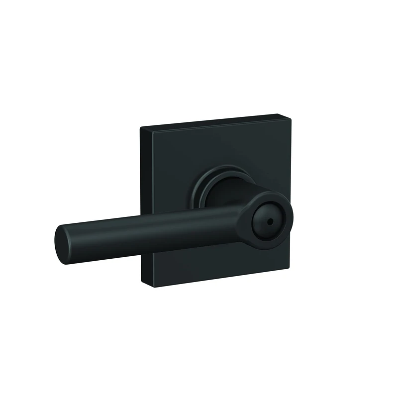 SCHLAGE F40 BRW 622 COL Broadway Lever with Collins Trim Bed & Bath Privacy Door Lock, Matte Black