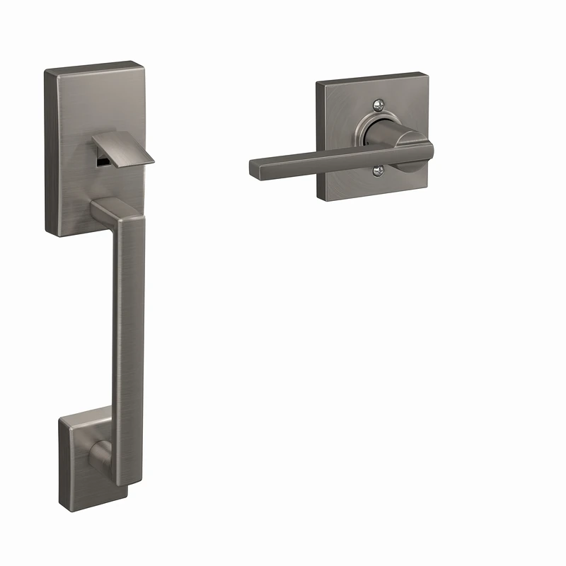 SCHLAGE FE285 CEN 619 LAT COL 16-080 10-027 134 Front Entry Handleset Interior, Collins Trim, Satin Nickel