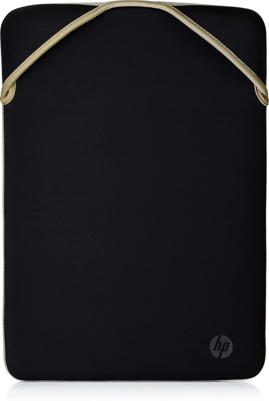 HP 15.6 Inch Black & Gold Protective Reversible Laptop Notebook Sleeve Case, Slim, Prevent Scratching, Zip-free