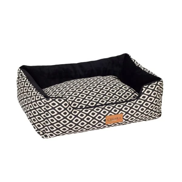 CHIARA Dog Bed for Small and Medium Dogs (Washable Cover & Cushion, Size 65 x 50 cm, Non-Slip Bottom Liner, Reversible Design Inner)