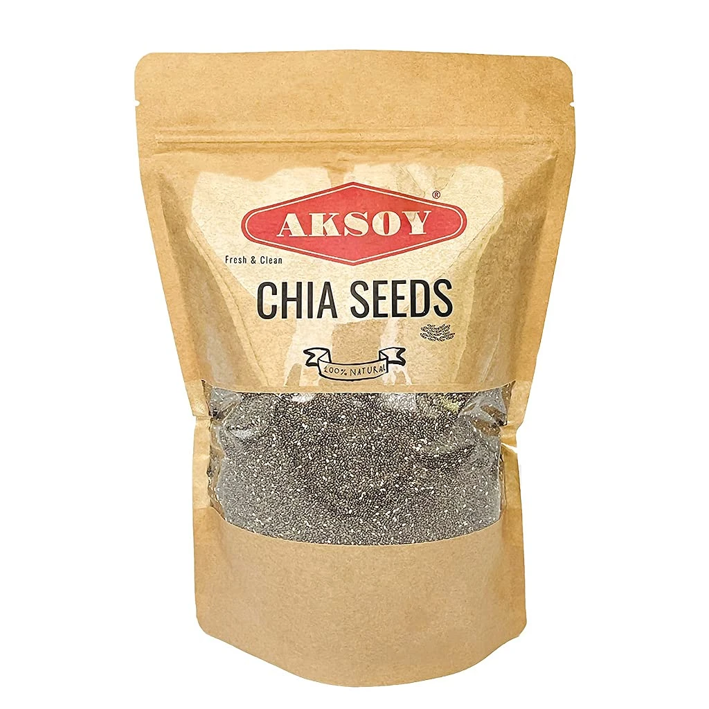 Aksoy Premium Raw Black Chia Seeds, 1.25KG | Non-GMO | Vegan, Keto & Paleo | Nutrient-Dense Seeds with 3g Protein & 5g Fiber for Salads, Yogurt & Smoothies (Packaging May Vary)