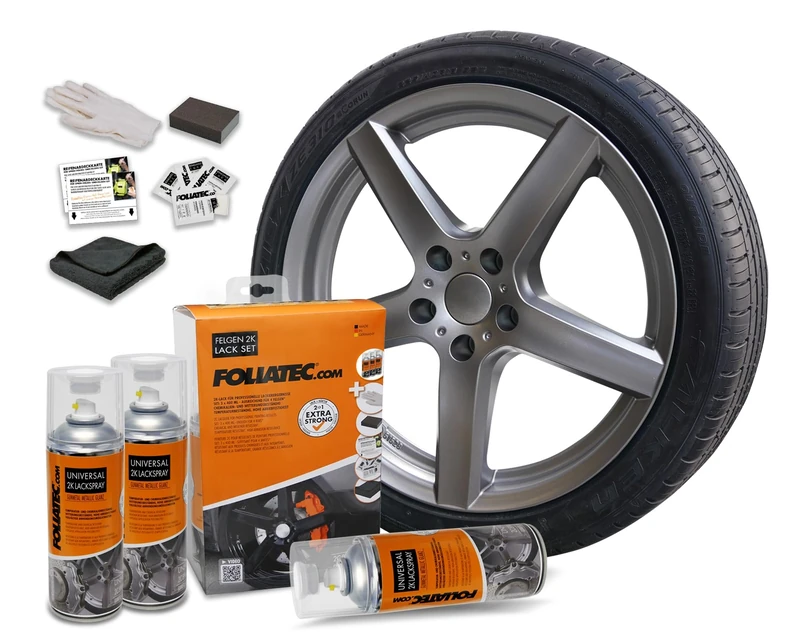 Foliatec Universal 2C Spray Paint Kit - gunmetal metallic glossy 3x400ml