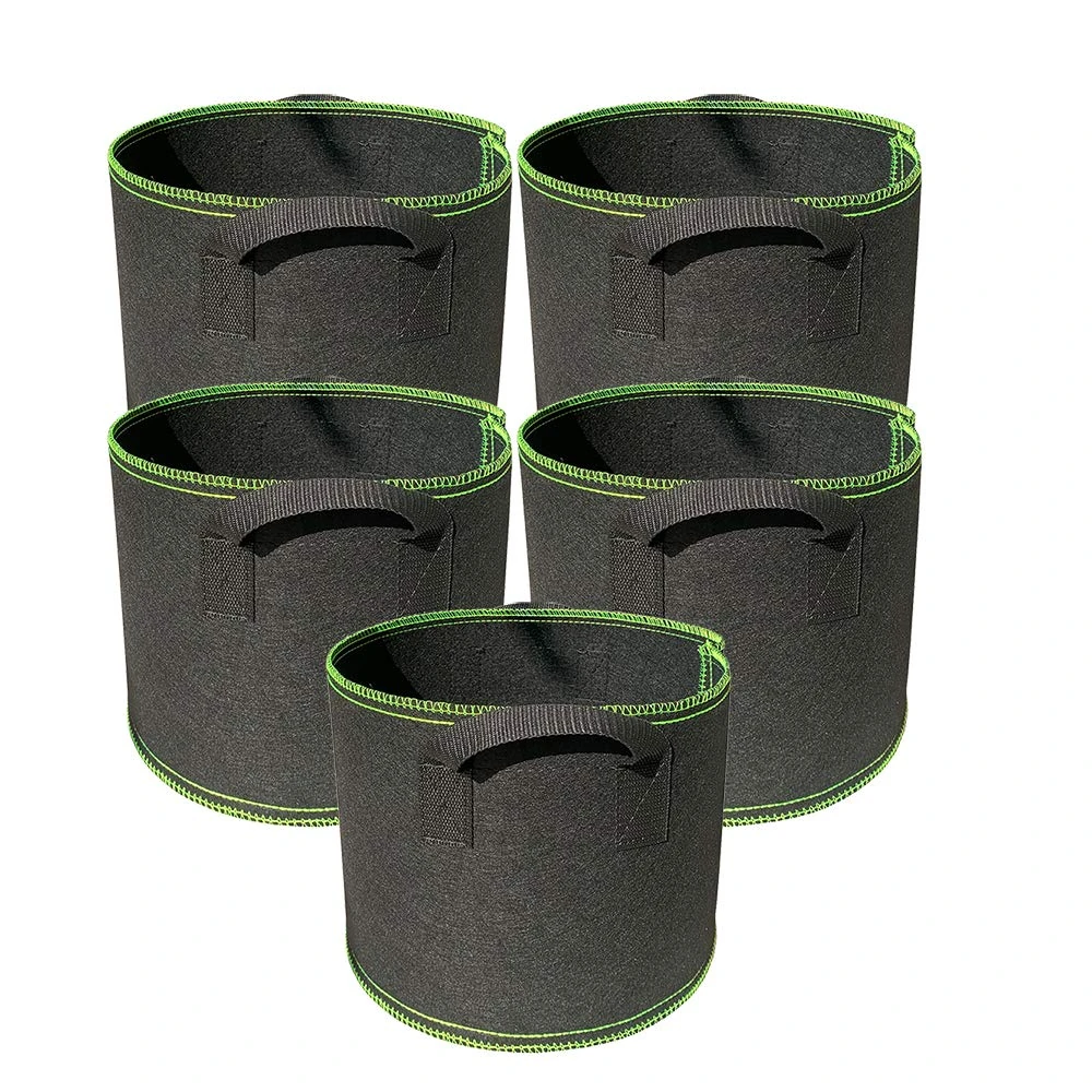 Ayvicco 5-Pack 1 Gallon Heavy Duty Thickened Nonwoven Aeration Fabric Pots with Handles, Indoor Garden Planter Bags for Vegetable, Flower, Herbs, Home Decoration