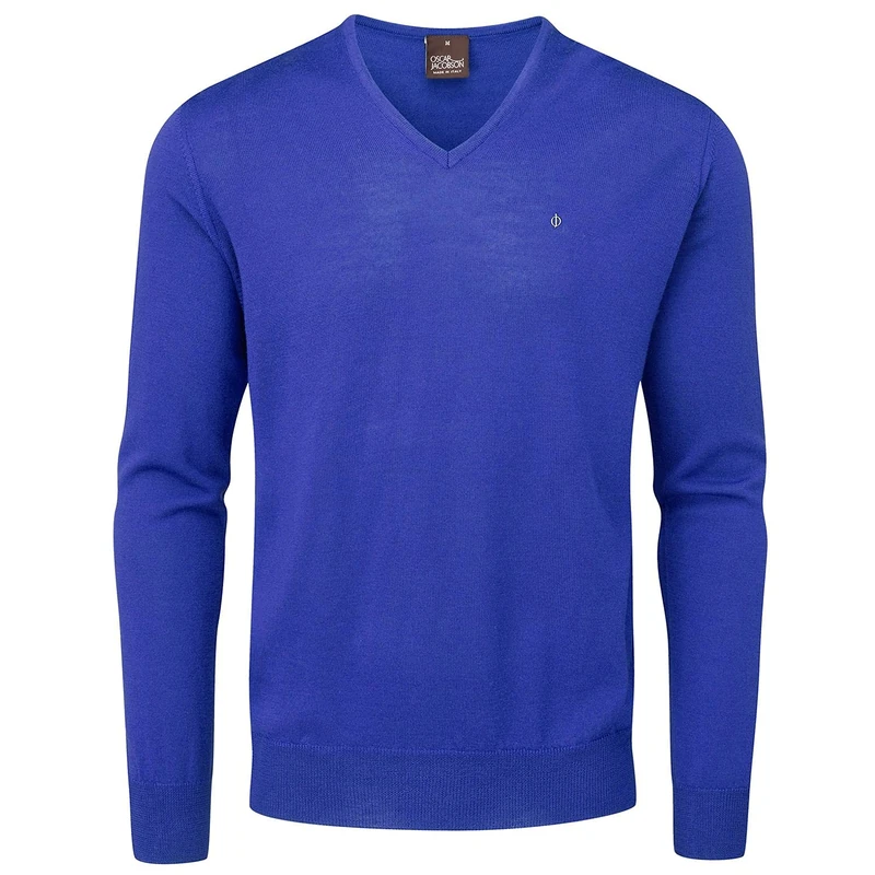 Oscar Jacobson Men's Merino Warm Moisture Wicking Pullover Sweater, Royal Blue, S