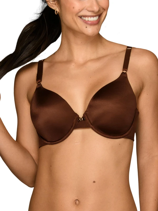 Vanity Fair Women's Full Coverage Beauty Back Smoothing Bra, 4-Way Stretch Fabric, Lightly Lined Cups Up to Dd, Opaque, Underwire-Cappuccino, 38C