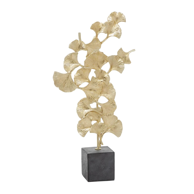 Deco 79 Sculpture, Artificial Stone, Gold, 10" L x 3" W x 20" H