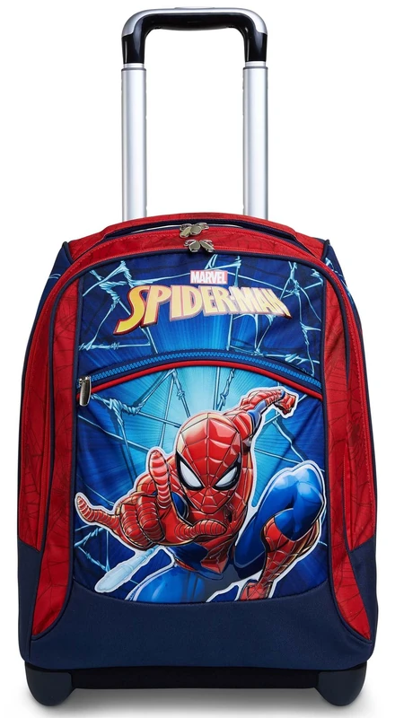 Seven Spider Man - Double Compartment Trolley with Fixed Trolley, Red and Blue