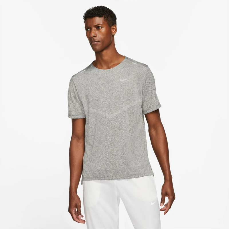 NIKE CZ9184-084 M NK DF RISE 365 SS Sweatshirt Men's Smoke Gray/Htr/Reflective Silv XL