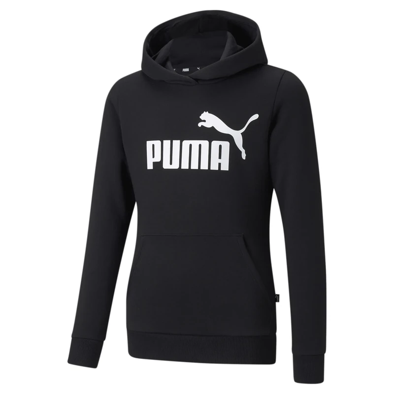 PUMA Girl's Logo Hoodie Fl G Sweat, PUMA Black, 7-8 years UK