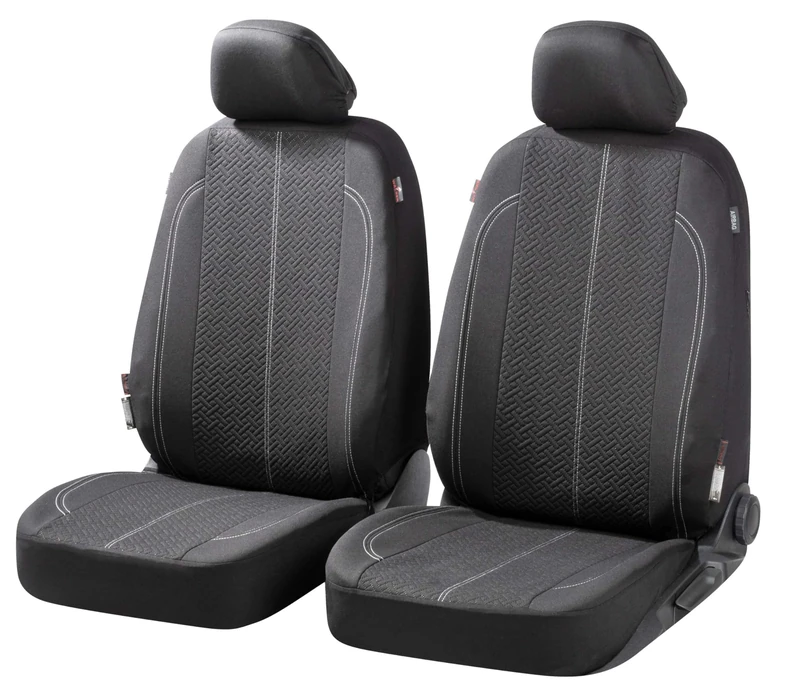 Walser Tratto Car Seat Covers with Zip, Zipp-IT Protective Covers, 2 Front Seat Covers, Black 11853