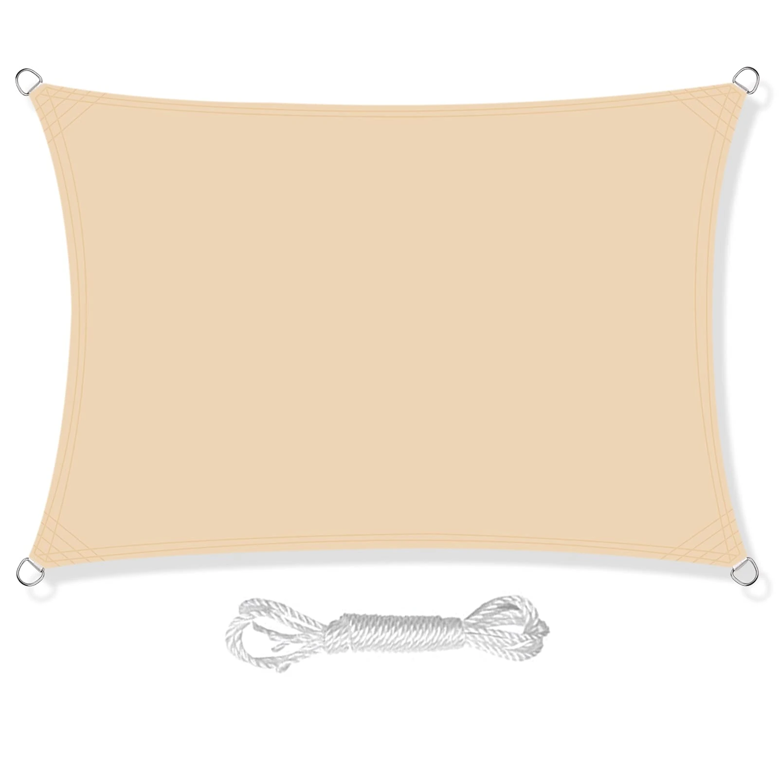 HEYOMART Sun Shade Sail 3m x 4m Rectangle Shade Sails Waterproof Outdoor Garden Patio Party Sunscreen Awning Canopy 98% UV Block With Free Rope, Yellow