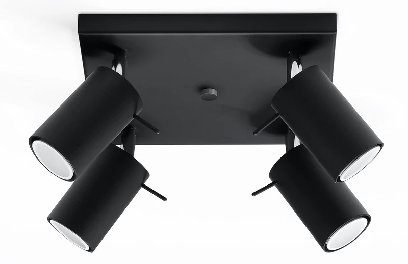 MiaLux Plaza Ceiling Light Indoor Black Round 4 x GU10 up to max. 40 W 230 V IP20 Living Room Bedroom Staircase Hallway Energy Class A++ - Image 1