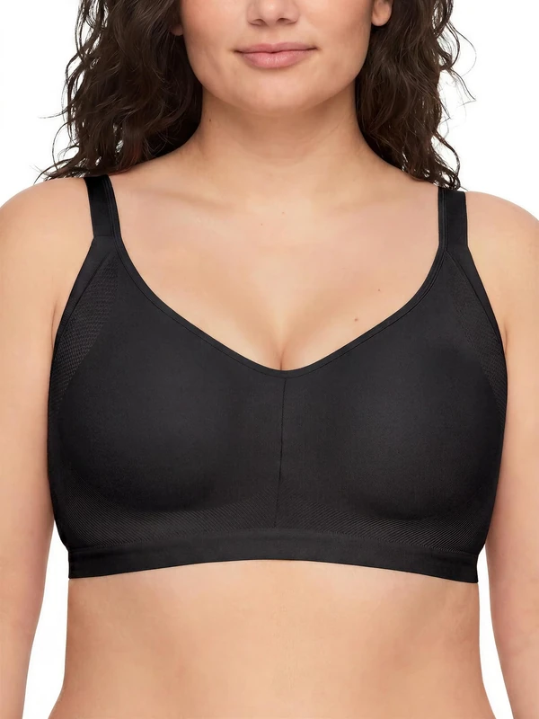 Warner's Women's Easy Does It Underarm-Smoothing with Seamless Stretch Wireless Lightly Lined Comfort Bra Rm3911a, Opaque, Rich Black, 3X-Large - Image 1