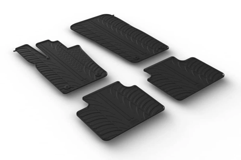 Gledring 0820 Set of Rubber Mats Suitable for Porsche Panamera GTS (971) Liftback 2016- (T Profile 4 Pieces + Mounting Clips) Black
