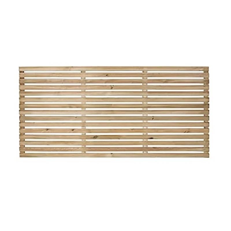 Forest Garden 1.8m x 0.9m Pressure Treated Contemporary Slatted Fence Panel - Pack of 3