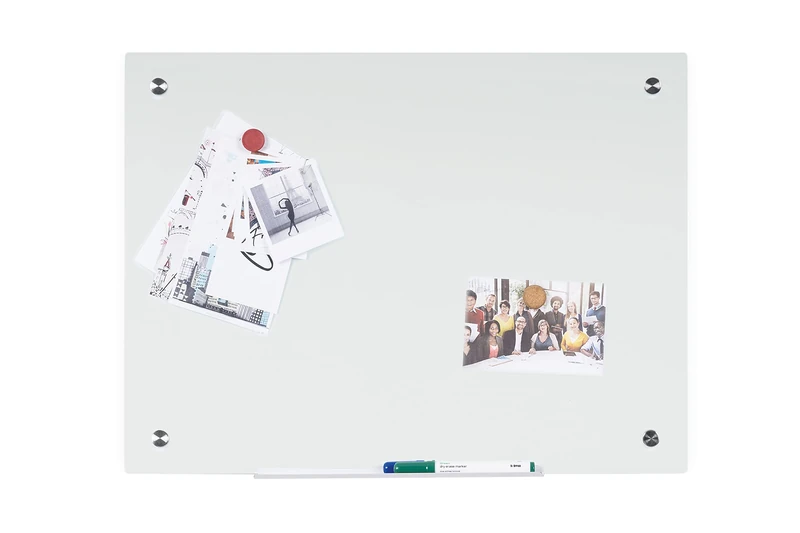 Bi-Office River Magnetic Glass Board, White 120x90cm