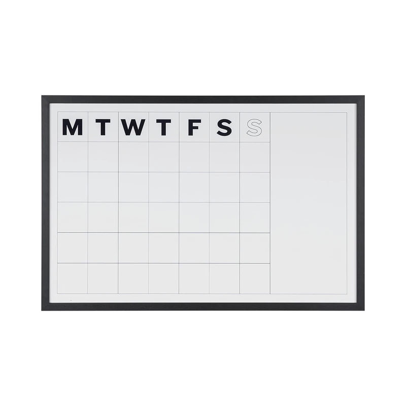 Bi-Office, Magnetic Monthly Planner - Black Frame - 90 x 60 cm