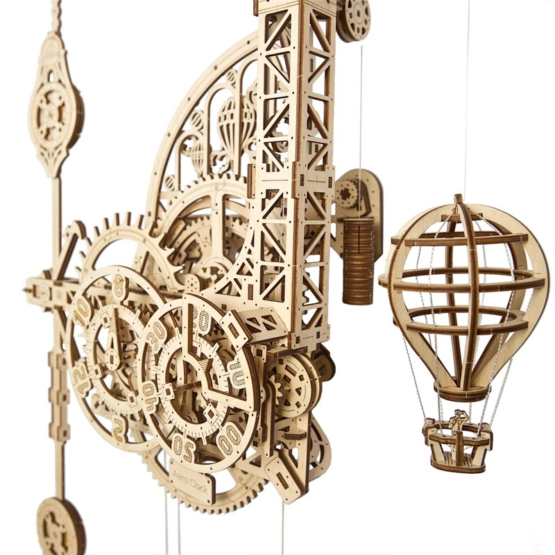 UGEARS Aero Clock 3D Wooden Puzzles for Adults - Wooden Model Kits For Adults To Build, Wall Clock Mechanism Kit 3-D Puzzles, DIY Mechanical Building Kits, 3D Puzzle, Hobbies