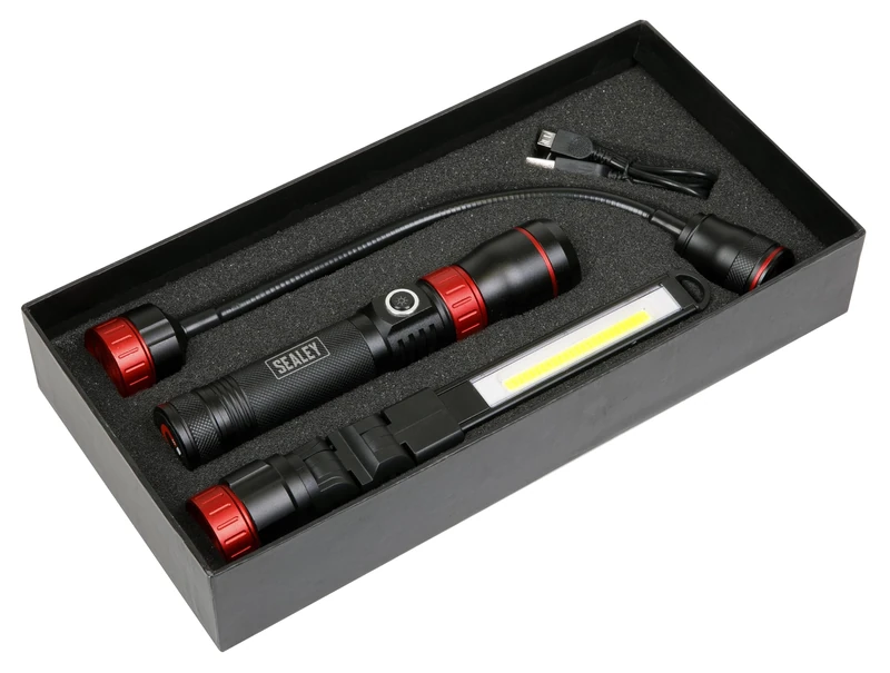 Sealey LED0131R Interchangeable 3-in-1 COB LED Rechargeable Inspection Lamp