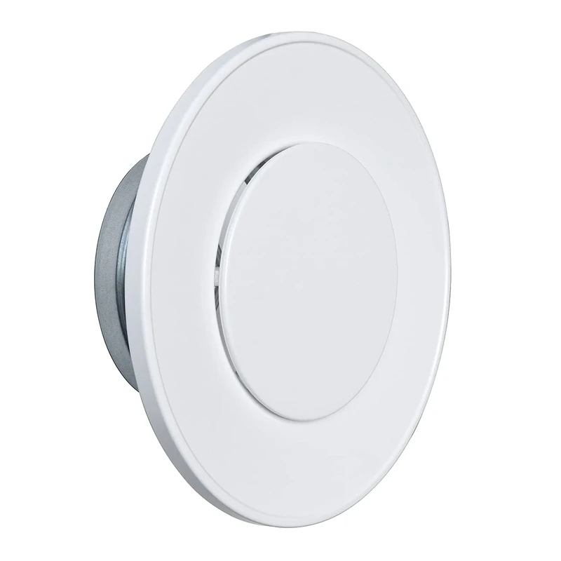 La Ventilazione VLTE125B Adjustable Round air Supply and Recovery Valve, recessed with Inlet ø 125 mm. Colour: White