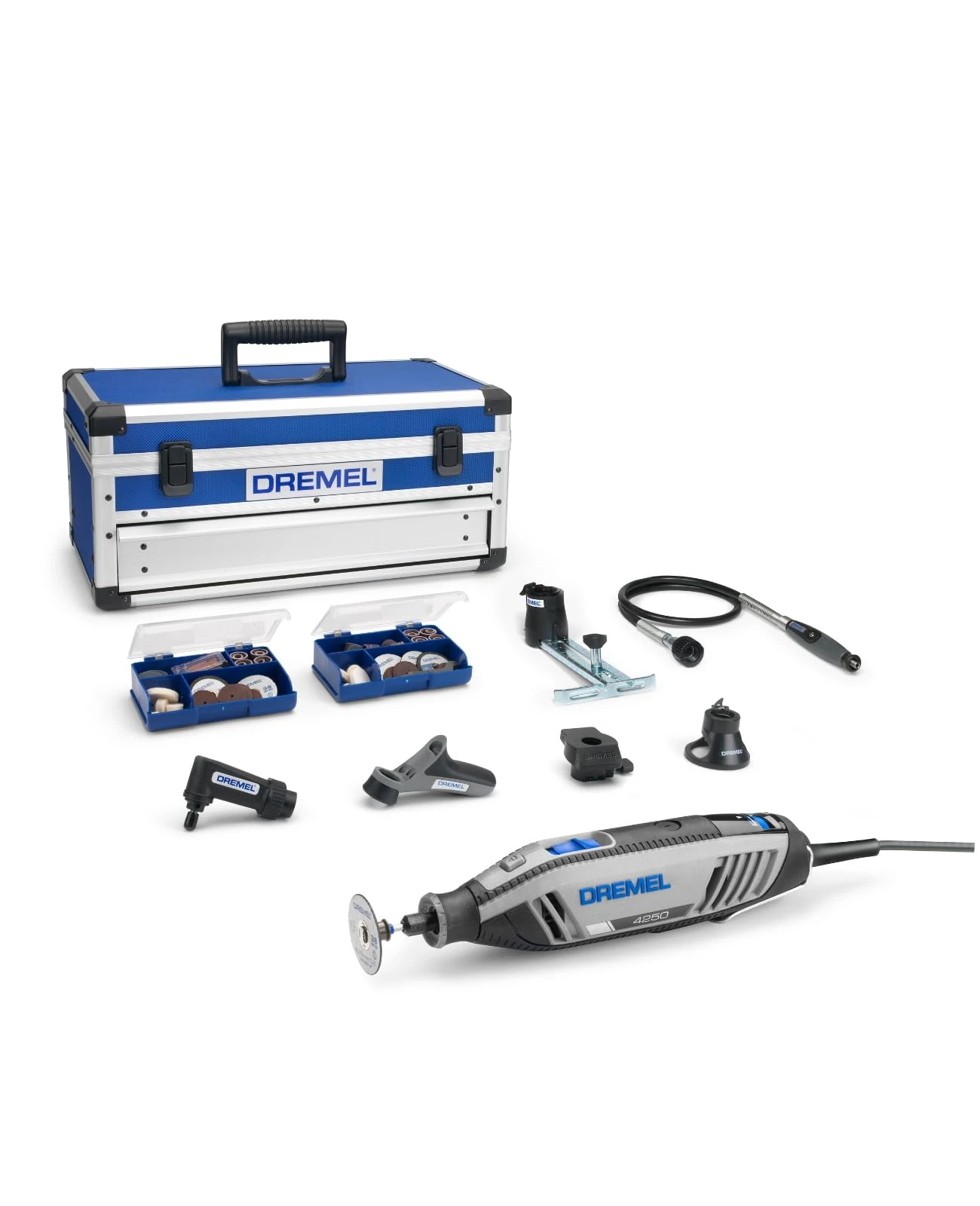 Dremel 4250 Rotary Tool 175 W, Multitool Kit with 6 Attachments 128 Accessories, 175W Motor with Electronic Feedback, Variable Speed 5.000-35.000 RPM