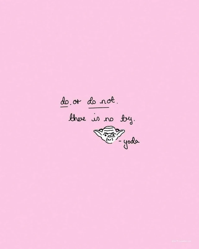 Komar Wall Picture Star Wars Quote Yoda Cute, Size: 40 x 50 cm (without Frame), Decoration, Children's Room, Poster, Art Print