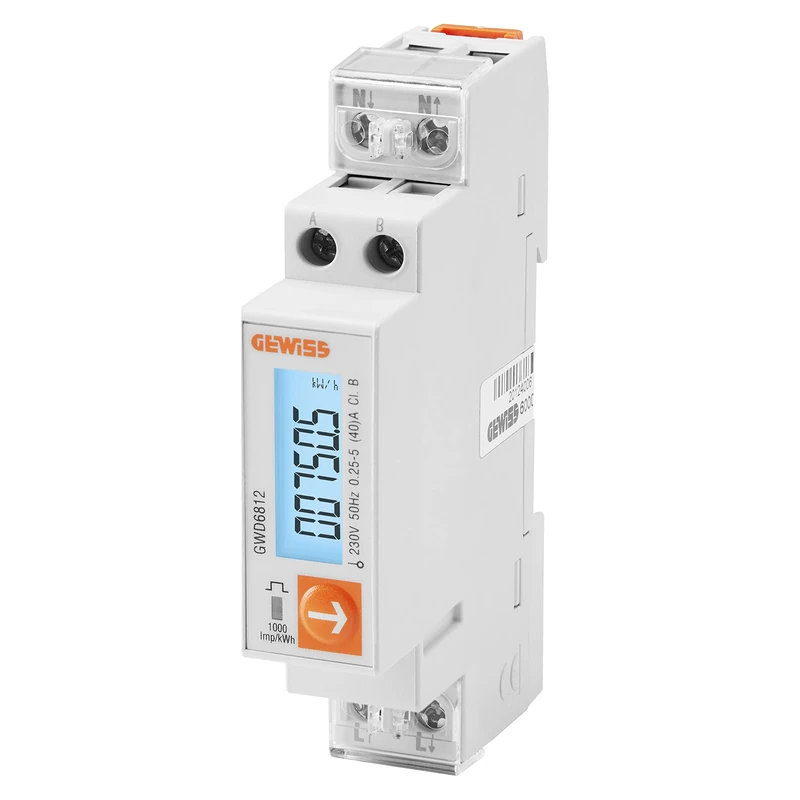 GEWISS Single Phase Energy Meter for Dynamic Charge Control in V.E. Recharge - GWD6812