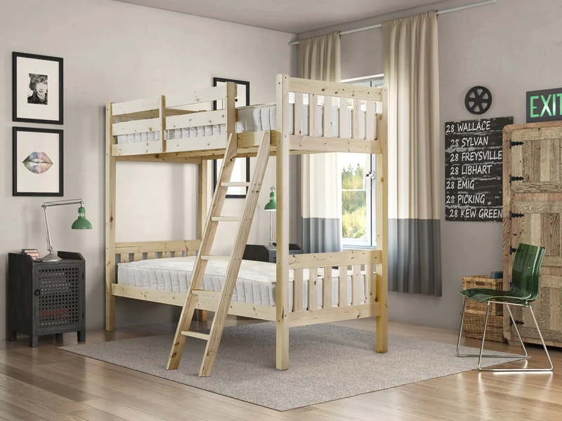 STRICTLY BEDS&BUNKS Aspen Bunk Bed, Heavy Duty Solid Pine 3ft Single – Suitable for Adults and Children