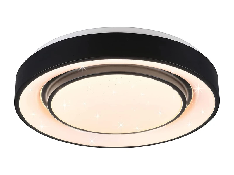 Reality Leuchten WiZ Mona R65041032 LED Ceiling Light 20 Watt RGBW LED with 16 Million Colours + 64,000 White Tones + 18 Light Scenes Control via App + Voice Control + Wall Switch Matte Black