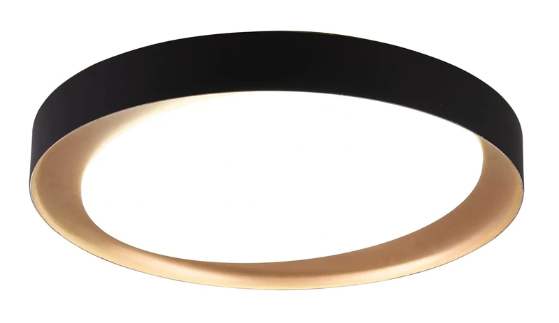 Reality Leuchten Zeta R62712402 LED Ceiling Light Plastic Black or Gold with 24 Watt LED Remote Control