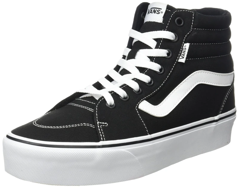 Vans Women's Filmore Hi Platform Sneaker, Canvas Black White, 5.5 UK