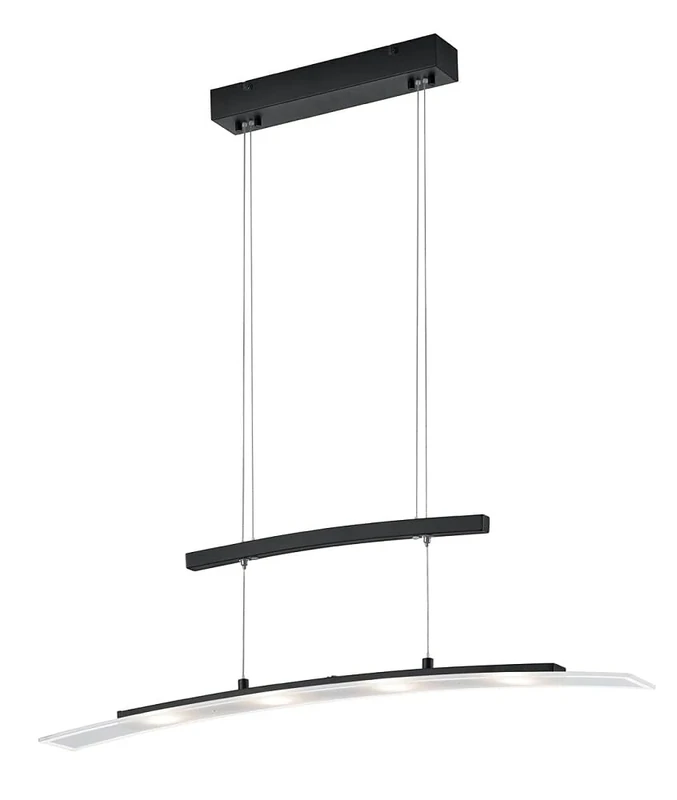 Reality Leuchten Samos R32990432 LED Pendant Light Metal Black/White Satinised or Clear Glass/Includes 4X 4 Watt LEDs/Sensor Dimmer