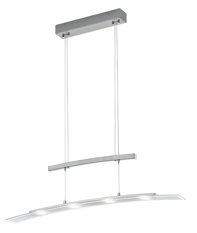 Reality Leuchten Samos R32990407 LED Pendant Light Metal Nickel Matt/White Satined or Clear Glass/Includes 4X 4 Watt LEDs/Sensor Dimmer