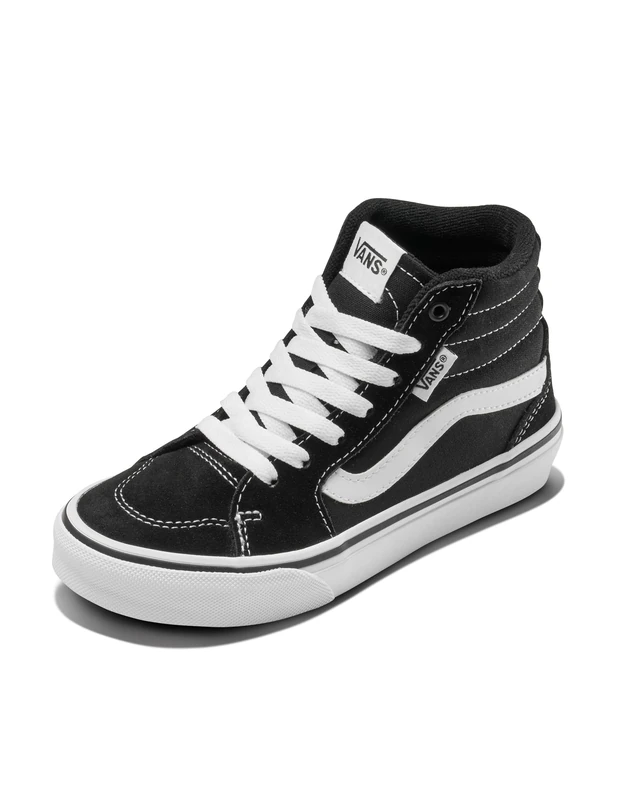 Vans Size 4, Filmore Sneaker Black & White Girls' & Boys' Trainers, Suede & Canvas Lace Up Shoes, Unisex High Tops Children's Trainers, Lightweight Sports Shoes Active Wear Range (4 UK)