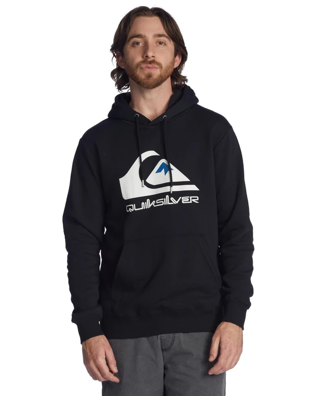 Quiksilver Boys Big Logo Hood Pullover, Athletic Heather, M EU