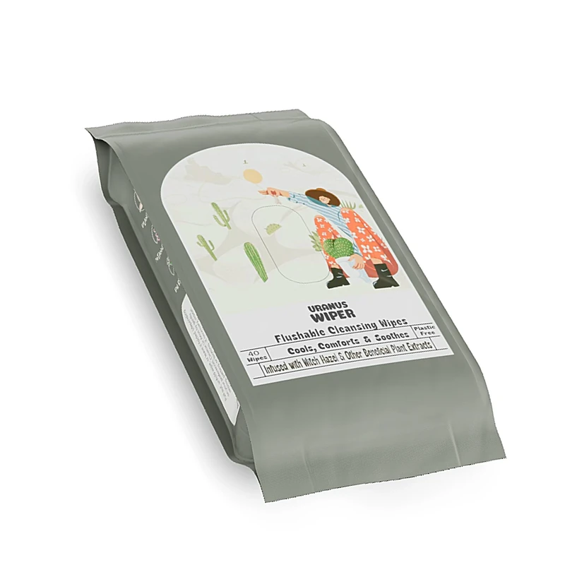 URANUS WIPER Haemorrhoid Wipes, 40'S (Pack of 1), Flushable with Witch Hazel & Natural Extracts. Calming, Soothing Biodegradable Piles Care. Also Suitable for Fissures and IBS