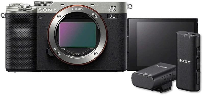 Sony Alpha 7 C | Full-frame Mirrorless Interchangeable Lens Camera - Silver, with Wireless Microphone, Bundle