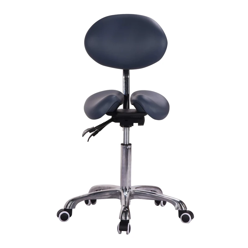 Master Massage Berkeley Ergonomic Split Seat Style Backrest Saddle Stool with Two Tilting Option Royal Blue