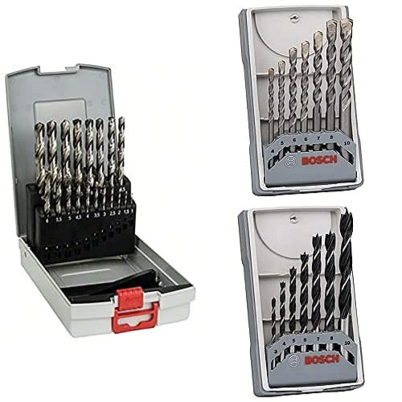 Bosch Professional 19-Piece ProBox HSS-G Metal Drill Bit Set + Bosch Professional 2607017082 7-Piece CYL-3 Concrete Drill Bit Set