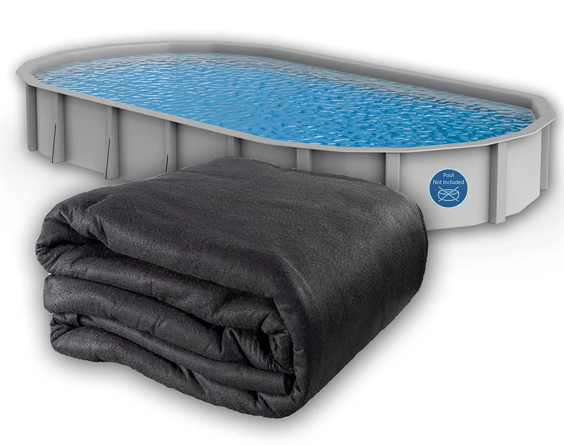Liner Life Above Ground Pool Liner Pad 18' x 33' Oval, Protects the Bottom of Aboveground Pool and Extends Life of the Liner, Strong and Durable Puncture Resistant Polyester Geotextile Material, Black