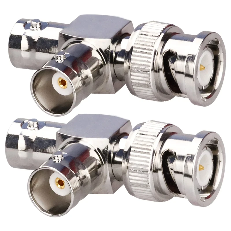 TUOLNK BNC Tee BNC Male to Dual BNC Female Plug T-Shape Triple Tee Connector 3 Way Coax Splitter Adapter for Security Systems/Coaxial Cable/Wireless Devices 2PCS GunShape