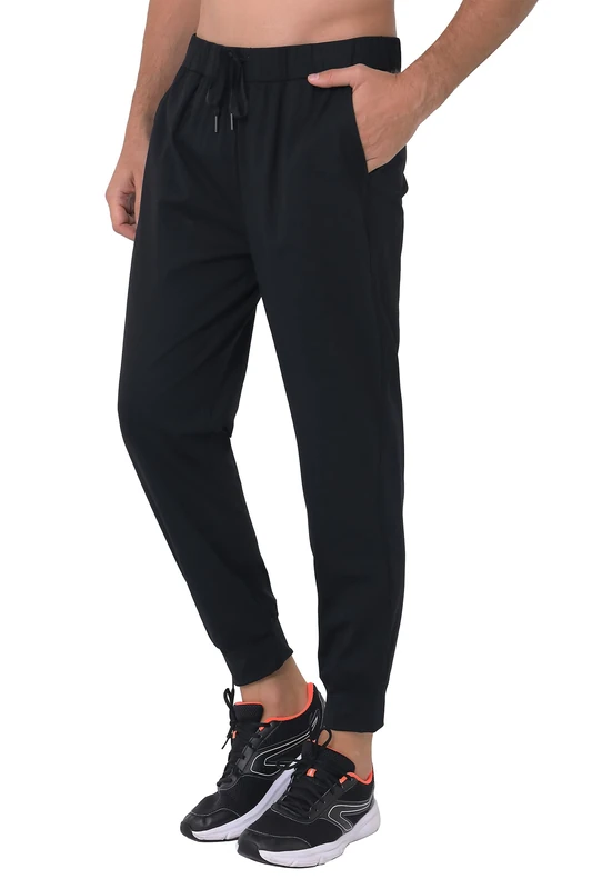 AbleTree 27" Inseam Athletic Jogger Pants for Short Men 7/8 Quick Dry Workout Tapered Stretch Sweatpants Casual, Dark Night, M Shorts